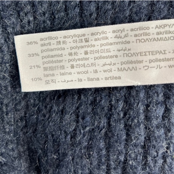 Zara Navy Oversized V Neck Sweater Sz. L - Picture 5 of 5